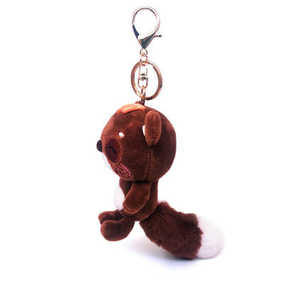 くまの習慣の柔らかいKeychainのかわいいオレンジPlushおもちゃの小型ぬいぐるみKeychain