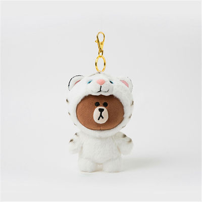 くまの習慣の柔らかいKeychainのかわいいオレンジPlushおもちゃの小型ぬいぐるみKeychain
