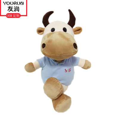 黄道帯牛Plush人形の漫画の小さい牛はぬいぐるみのPlushおもちゃを
