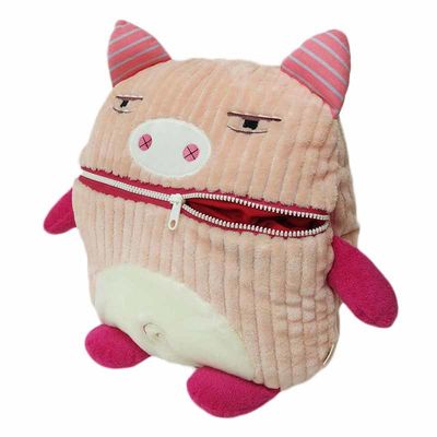 ピンクのブタ手の枕ジッパーの口のコーデュロイのPlushおもちゃISO9001