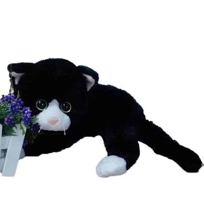 40CM白黒猫のぬいぐるみ100%のポリエステル動物のPlushおもちゃ