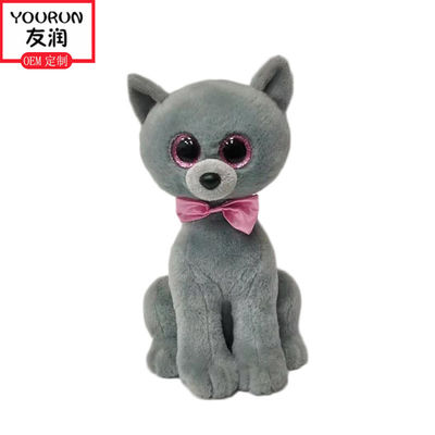 30CMはシミュレーションの灰色猫がぬいぐるみのPlushおもちゃを感じを滑らかにする