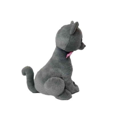 30CMはシミュレーションの灰色猫がぬいぐるみのPlushおもちゃを感じを滑らかにする