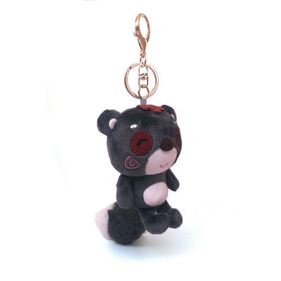 10cmの小型黒いPlushテディー・ベアのKeychain袋吊り下げ式OEM