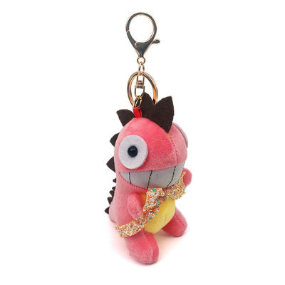 刺繍のロゴの小さく赤く大きい口の恐竜のPlush人形のKeychainのPlushおもちゃ