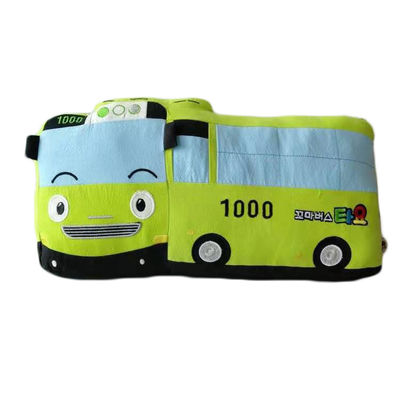男の子30cmの赤いですか緑のスクール バスのPlushおもちゃの子供の車のPlushおもちゃ