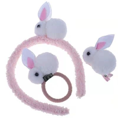 OEMのウサギのPlushヘッドバンドのChilirenの毛ロープの頭飾りの柔らかいおもちゃの付属品