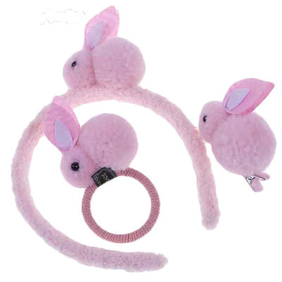 OEMのウサギのPlushヘッドバンドのChilirenの毛ロープの頭飾りの柔らかいおもちゃの付属品
