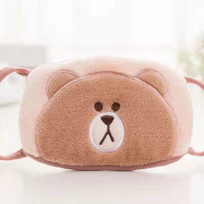 漫画のかわいく純粋な綿プラシ天のマスクの通気性の厚くされた冷たい証拠15cm*9cm