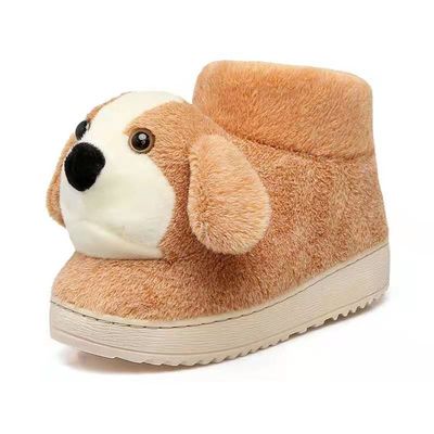 かかとが付いているPlush動物のスリッパ