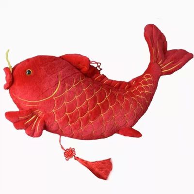 スプリング・フェスティバルの赤いコイのPlushマスコットの人形の家の装飾のペンダント