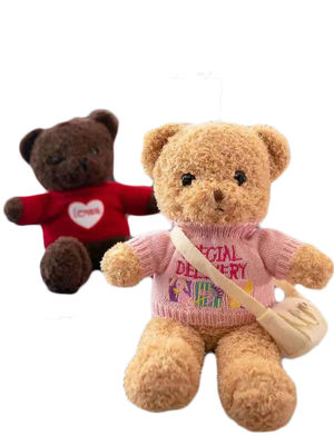 バックパックの女の子のバースデー・プレゼントが付いている30cm詰められたテディー・ベアのPlushおもちゃはカスタマイズした