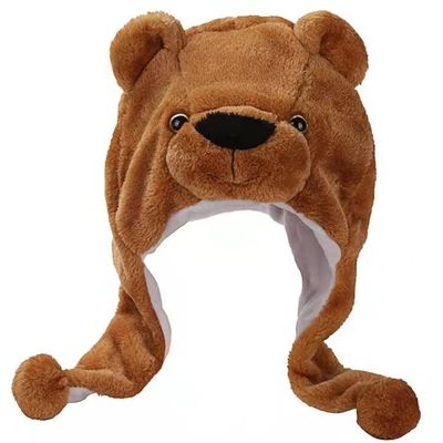 幼稚園の性能の柔らかい動物の帽子の子供の頭飾りPlushくまの帽子
