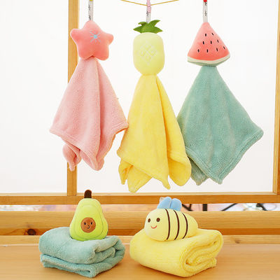 子供は漫画のかわいい正方形Plush手タオルの洗面所の赤ん坊のPlushおもちゃを厚くした