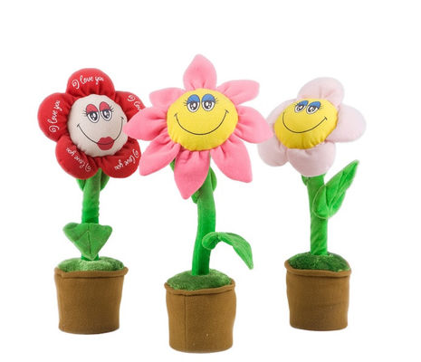 40cmのダンスおよび歌う鉢植えなPlushおかしい花のおもちゃ家の装飾の花