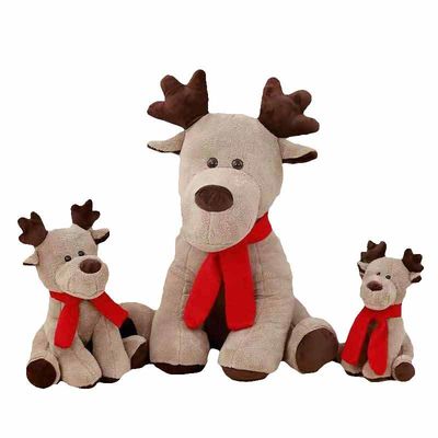PPの綿は25cmの赤いスカーフのクリスマスのトナカイのPlushおもちゃを満たした