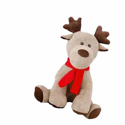 PPの綿は25cmの赤いスカーフのクリスマスのトナカイのPlushおもちゃを満たした