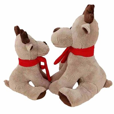 PPの綿は25cmの赤いスカーフのクリスマスのトナカイのPlushおもちゃを満たした