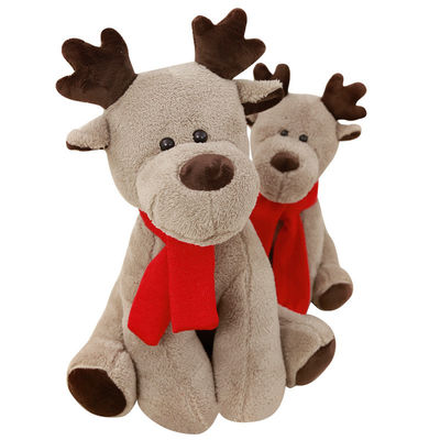 PPの綿は25cmの赤いスカーフのクリスマスのトナカイのPlushおもちゃを満たした