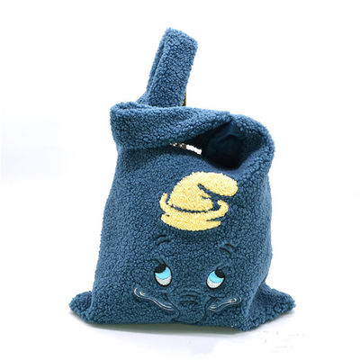 冬の刺繍された女の子のPlush買い物袋