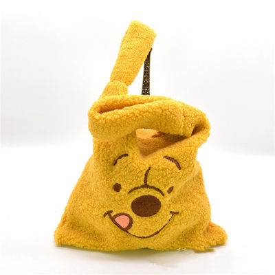 冬の刺繍された女の子のPlush買い物袋