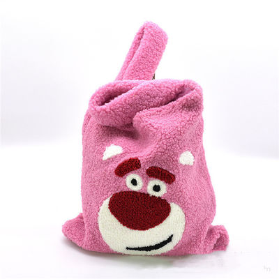 冬の刺繍された女の子のPlush買い物袋