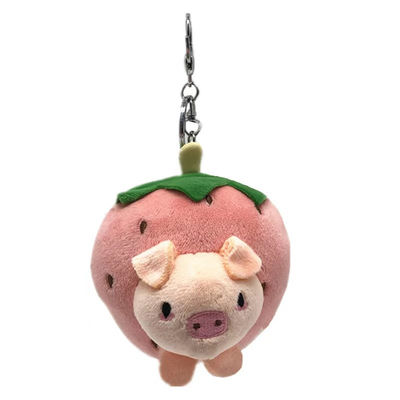 車のキーのための10cmの漫画のいちごの動物の表面KeychainのPlushおもちゃ