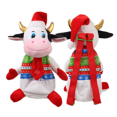 子供のための30cmのクリスマス牛Plushバックパックを模倣する3D