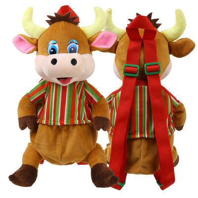 子供のための30cmのクリスマス牛Plushバックパックを模倣する3D