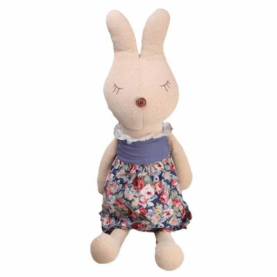 通気性のバニーはPlushおもちゃの花のスカートのウサギの柔らかいおもちゃを詰めた