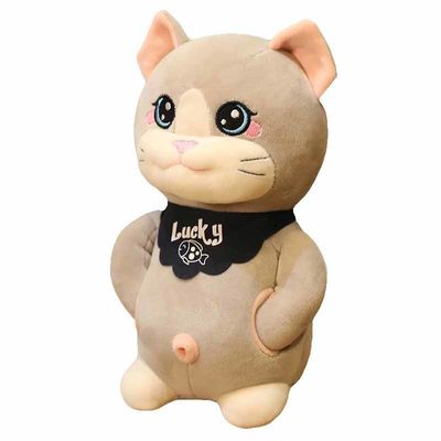 OEMは友好的な20cmの子供のかわいい猫のPlushおもちゃの皮を剥ぐ