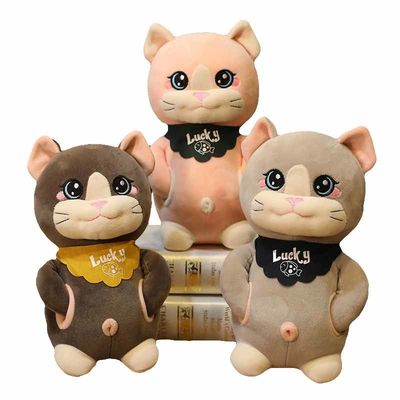 OEMは友好的な20cmの子供のかわいい猫のPlushおもちゃの皮を剥ぐ