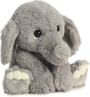 衰退の灰色ポリエステル長いPlush象のおもちゃ無し