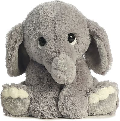 衰退の灰色ポリエステル長いPlush象のおもちゃ無し