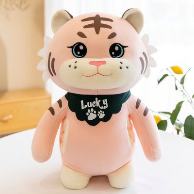 Plush生地によって詰められるトラのおもちゃを縫うOEMのコンパクト