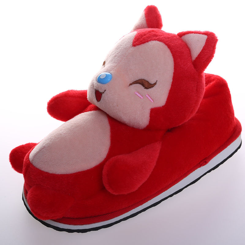 30cmピンク アカギツネのPlush柔らかい漫画のスリッパのPlush家の装飾
