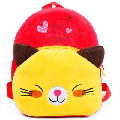 子供3歳は猫のぬいぐるみのバックパックの幼稚園の注文のPlush袋を