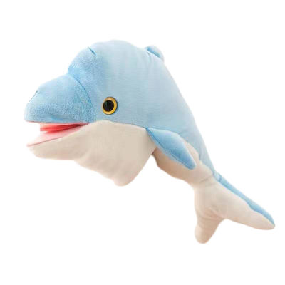イルカ手パペットPlushおもちゃは親子供のための口の手袋のパペットを開ける