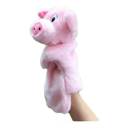 25cm*15cmのピンクのブタのパペットPlushおもちゃの物語は家族親子供のために支える