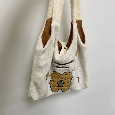 方法簡単なPlushくまのかわいいキャンバスのショルダー・バッグ42cmの大容量